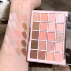 DIKALU 20-Farben Koreanische Lidschatten-Palette mit geringer Sättigung Matt Wasserfest Braun Rosa Lidschatten-Palette Langanhaltendes Tages-Make-up