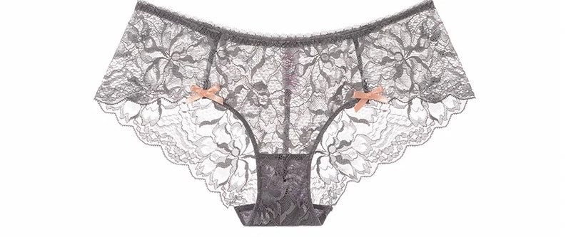 MOYISU Sommer-Dessous-Set, transparenter französischer Spitze, Minimizer-BH, Slip, ultradünn, sexy Damenunterwäsche, großer Busen, sexy Po & Höschen