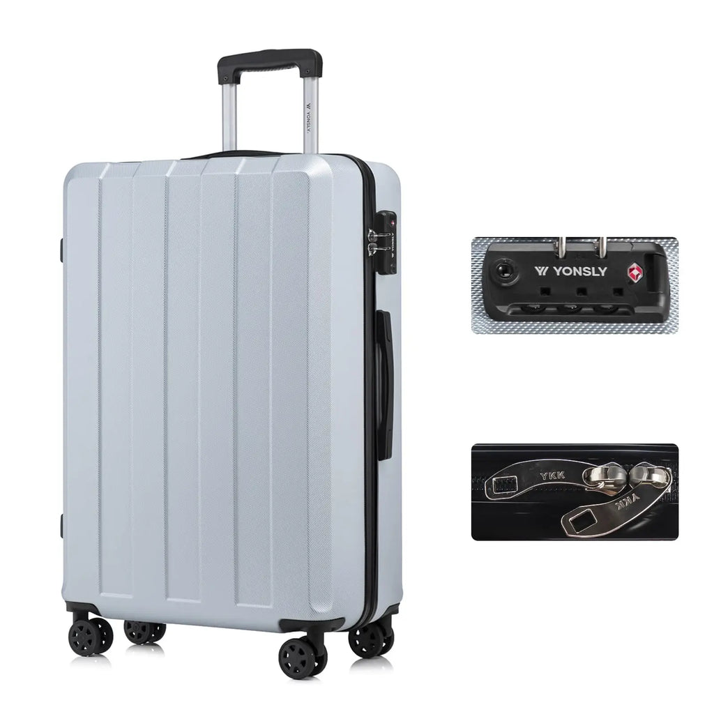 YONSLY Hartschalenkoffer 20/24/28 Zoll mit TSA-Schloss YKK-Reißverschluss 4 leise 360°-Rollen Netzfach Trolley Rollgepäck Handgepäck Koffer für Geschäftsreisen, Urlaube, Familienausflüge und Wochenendtrips