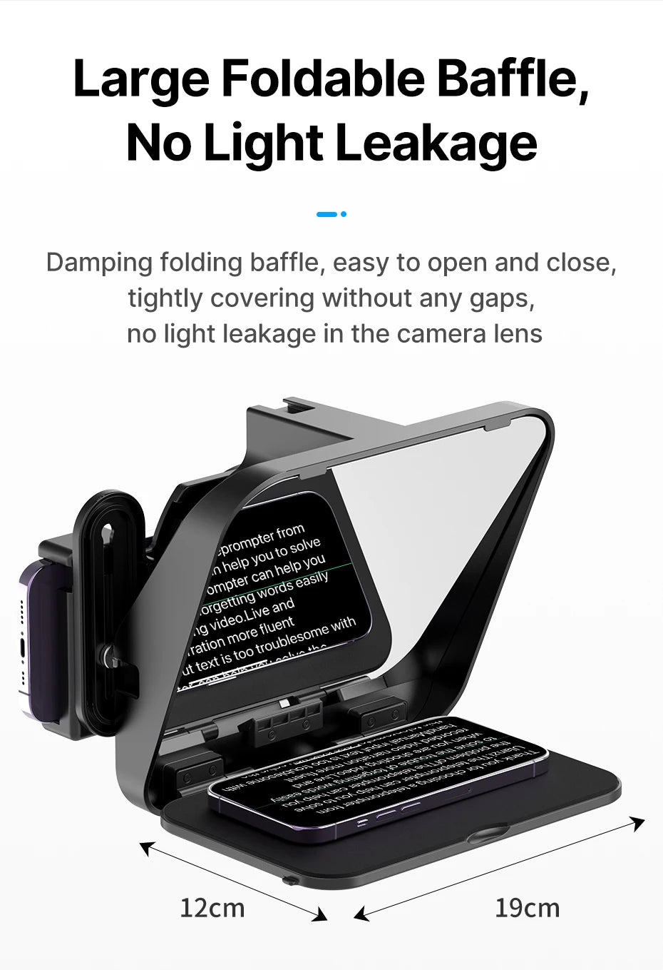Ulanzi RT02 Universal-Teleprompter Prompter DSLR-Kamera Smartphone Tablet Laptop-Teleprompter Live-Streaming Videoaufnahme