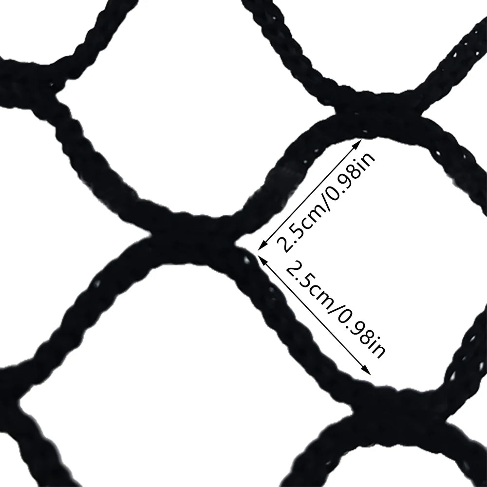 Golf-Übungsnetz, hochsichtbares rautenförmiges Netz, 2,5*2,5cm Maschenweite, 1,8-2mm Seildicke, Schwarz