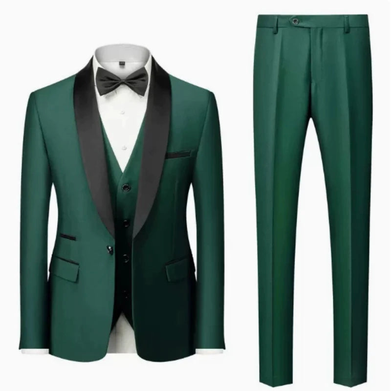 Herren Casual Business Anzug Smoking High End Marken Boutique Mode Sakko Weste Hose Bräutigam Hochzeitsanzug Party Anzug