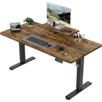 Devoko Height Adjustable desk Electric 180 × 80cm with Monitor Stand Ergonomic Seat Standing Desk (White)