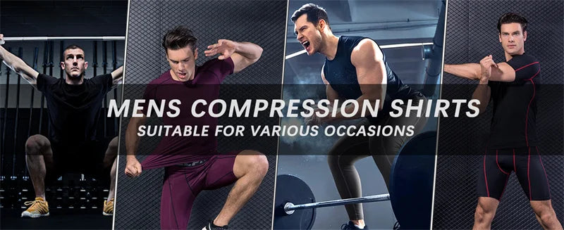 Grafische Kompressionsshirts für Herren, athletisch, schnell trocknend, Rash Guard, dehnbar, Baselayer, Unterhemden, Fitnessstudio, Workout, Lauf-T-Shirt-Oberteile