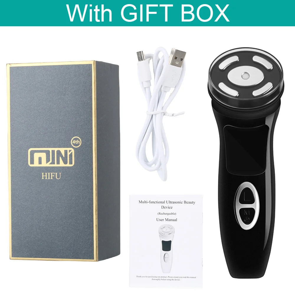 MINI HIFU 4. Generation Lifting-Gerät EMS Warmes Ultraschall-Gesichts-Augenmassage-Instrument Hautfestigende Heimgebrauchs-Spa-Schönheitsgeräte