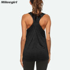 WANAYOU Damen Ärmelloses Yoga-Shirt Atmungsaktives Yoga-Tanktop Lauf-Sport-Weste Gym Crop Top Fitness-Workout-Shirt