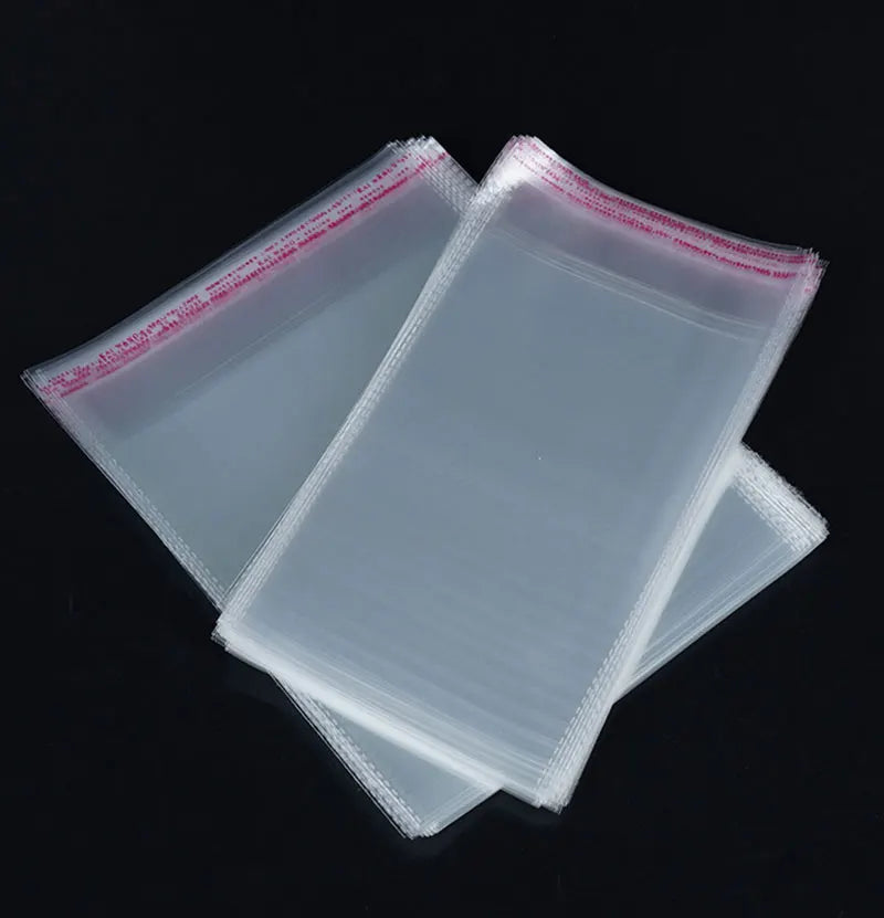 100 Stück OPP selbstklebende transparente Plastiktüte Kleidung Schmuck Verpackung Selbstklebende Keks-Bonbon-Verpackung Cellophan-Beutel