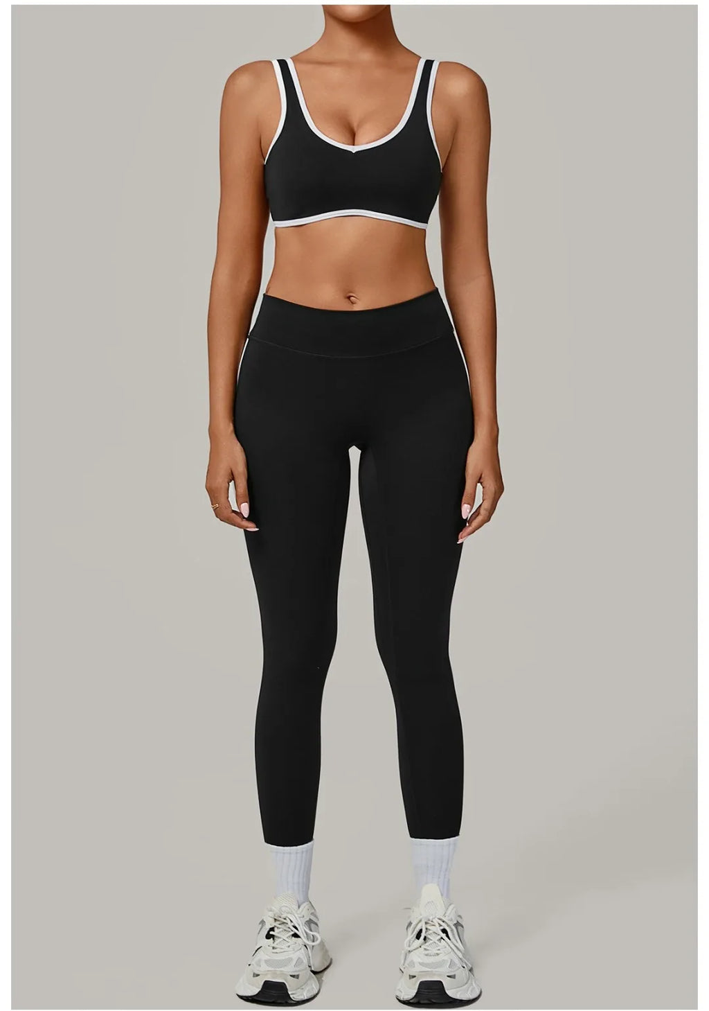 2PCS Damen Yoga-Set Hohe Taille Peach Hip Herausnehmbare Polsterung Sport-BH Hose Fitnessanzug Laufen Workout Gym Leggings Yoga-Set