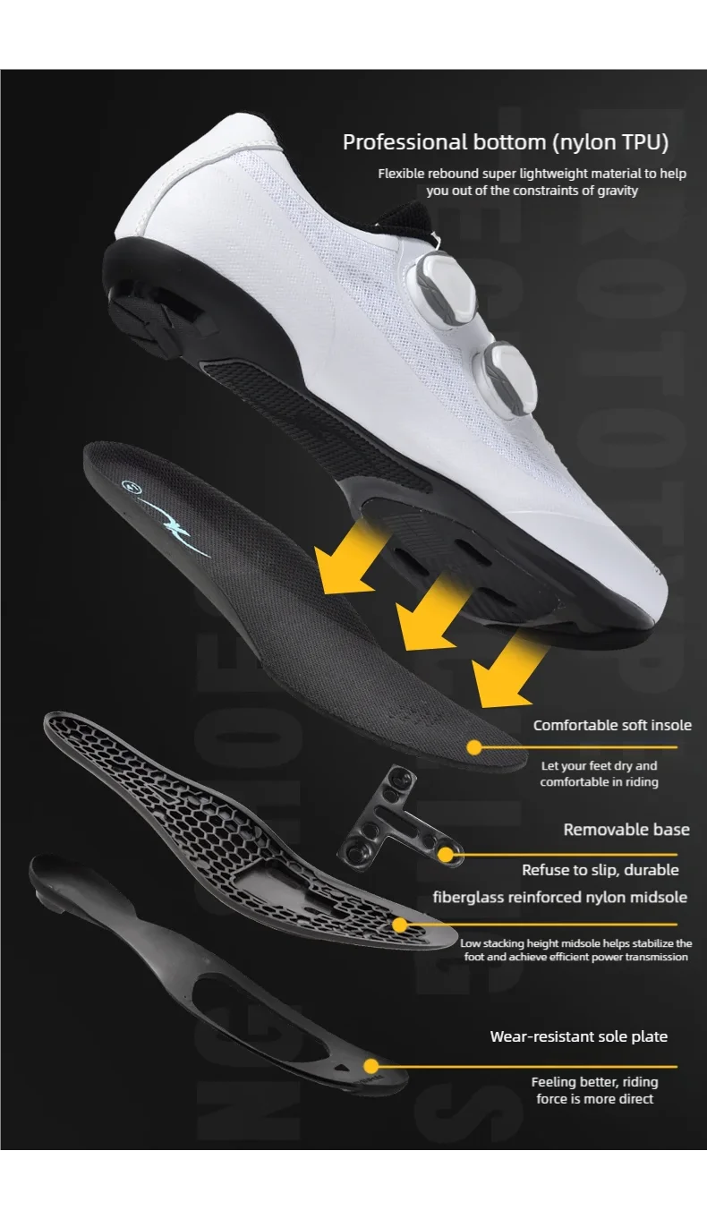 Speed Cycling Sneaker Herren Rennradschuhe Cleat-Schuhe SPD-Schuhe Fahrrad Flat Pedal Schuhe Herren Outdoor-Schuhe Weiß