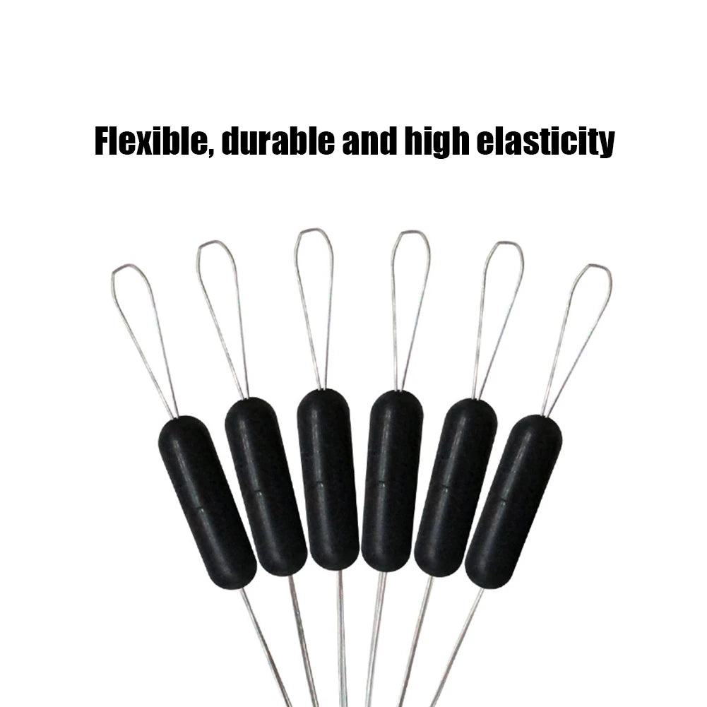 60/120PCS 10/20 Group Set Rubber Silicon Space Bean Sea Carp Fly Fishing Black Rubber Oval Stopper Fishing Float Fishing Bobber
