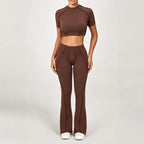 Nahtlose Yoga-Sets Sport-Fitness Hochbund-Hüfthebe-Formhose Rückenfreier BH-Anzug Workout-Gym-Leggings-Sets für Damen