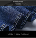 2024 Gerade, normale blaue Stretch-Jeans Frühling Herbst Herren Klassische Jeans Business Fashion Smart Jeans für Herren