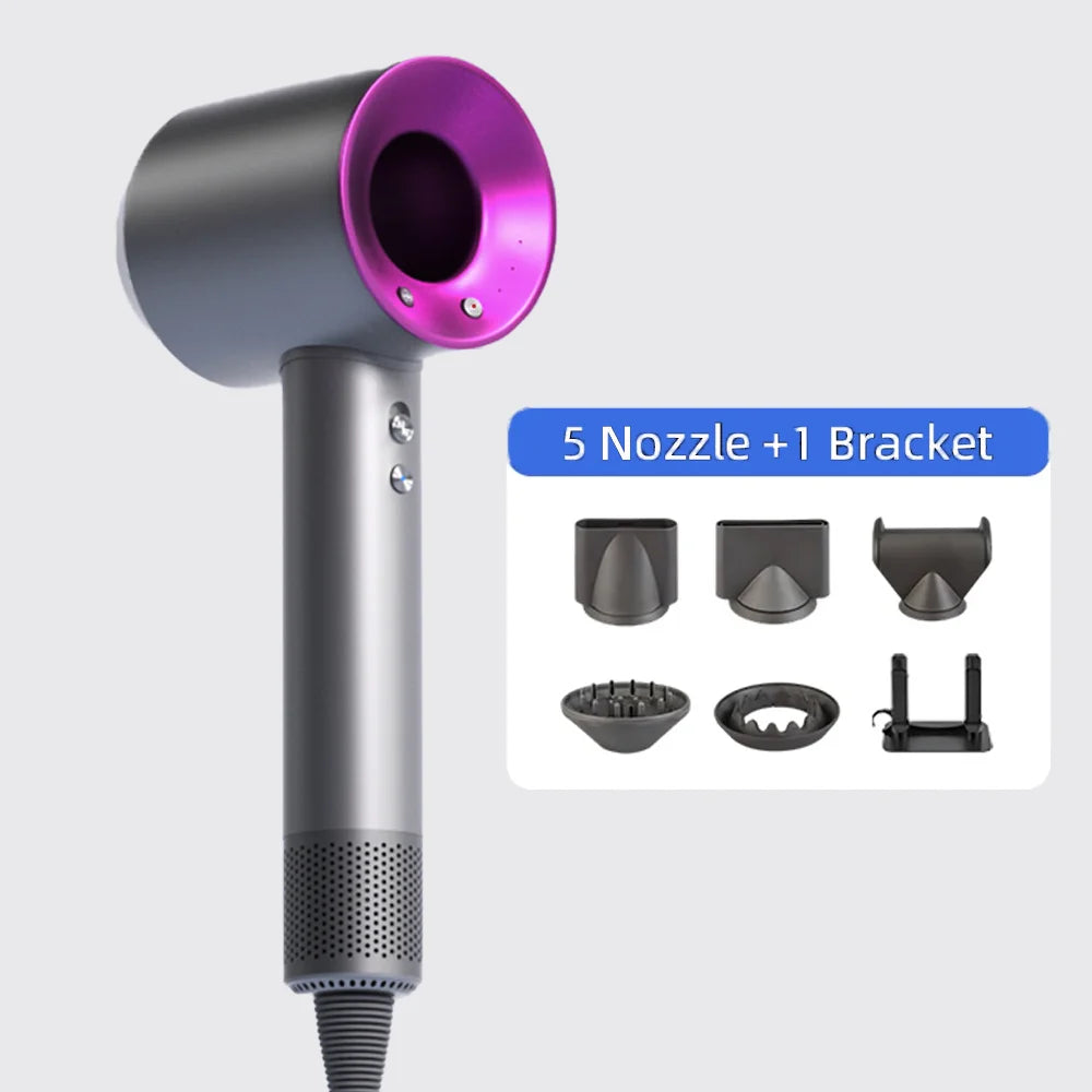 1600W Professioneller Haartrockner mit Negativ-Ionen, 220V, ohne Rotorblätter, Hochgeschwindigkeits-Haartrockner für den Haushalt, Salon-Stil-Werkzeug