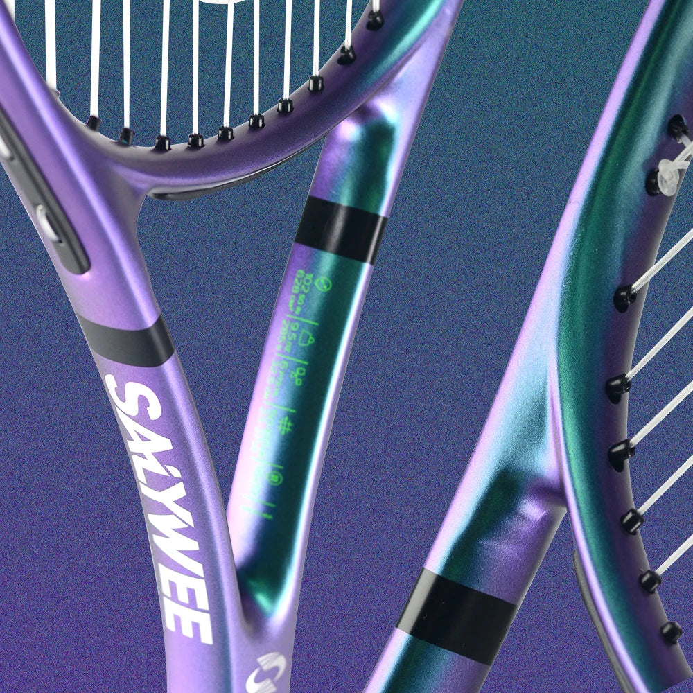 RaceRun-MAX Carbon-Verbund Tennisschläger, 295±10g Leichtgewicht, 325mm Balance, einteiliger stabiler Rahmen, 50-60lbs, für Fortgeschrittene
