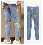 2/4 Stücke Kinder Mix-And-Match Leggings mit Liebes-Aufdruck, Mädchen, lässig, Joker, schmal, 9 Hosen, modische elastische Taille, Valentinstag-Hose