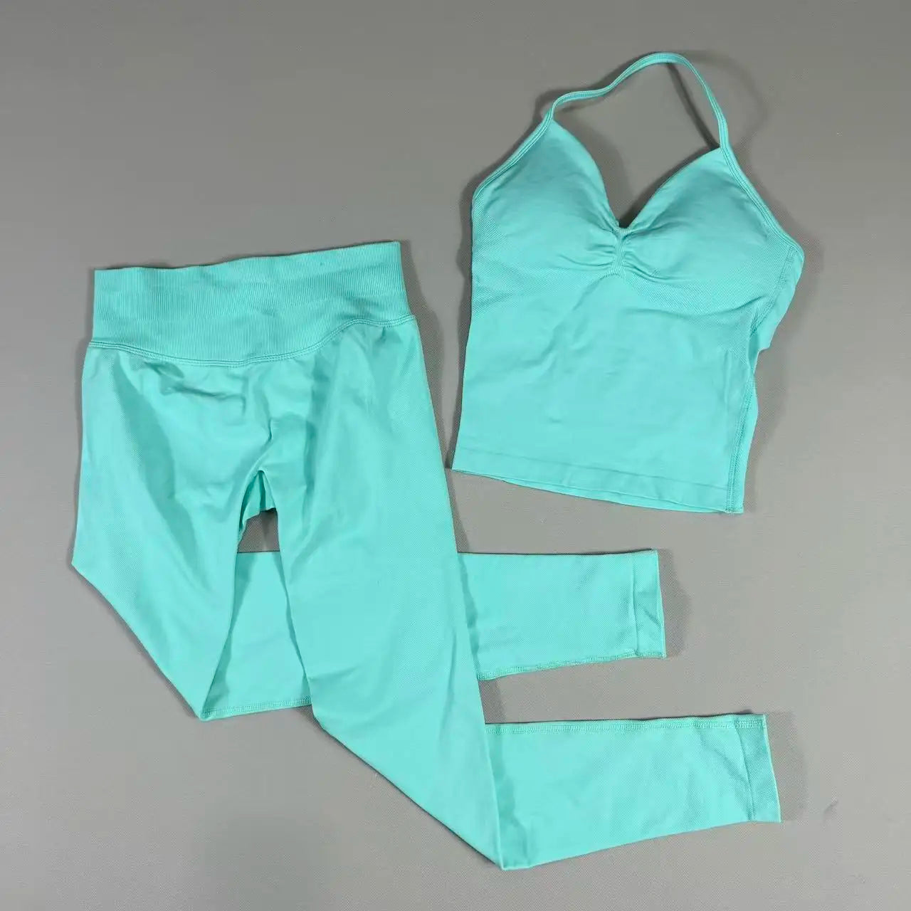 UETEEY Seamless Gym Set Women Tank Tops High Waist Scrunch Yoga Leggings Fitness Clothes Workout Sets Gym Suit Activewear