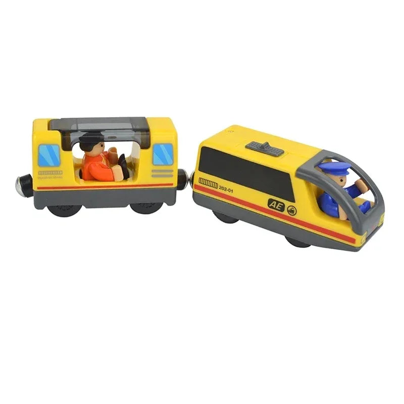 Holzzugspielzeug Zugstrecke Magnetischer Satz Elektrische Lokomotive Druckguss-Modellauto Passt auf alle Holzmarken Schienen für Kinder