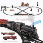Klassische batteriebetriebene elektrische Eisenbahn Dampflokomotive Set mit Wassernachfüllung für Rauchzug Spielzeug mit Licht & Sound
