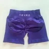 TEVEO Damen Yoga Shorts Dehnbar Atmungsaktiv Peach Butt Lift Fitness Laufshorts High Waist Stretch Schweißableitend