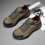 HIKEUP Leder Herrenschuhe für Herren Freizeitschuhe Mode Wasserdicht Winter Luxus Designer Marke Arbeitsstiefel Herren Rutschfeste Sneaker
