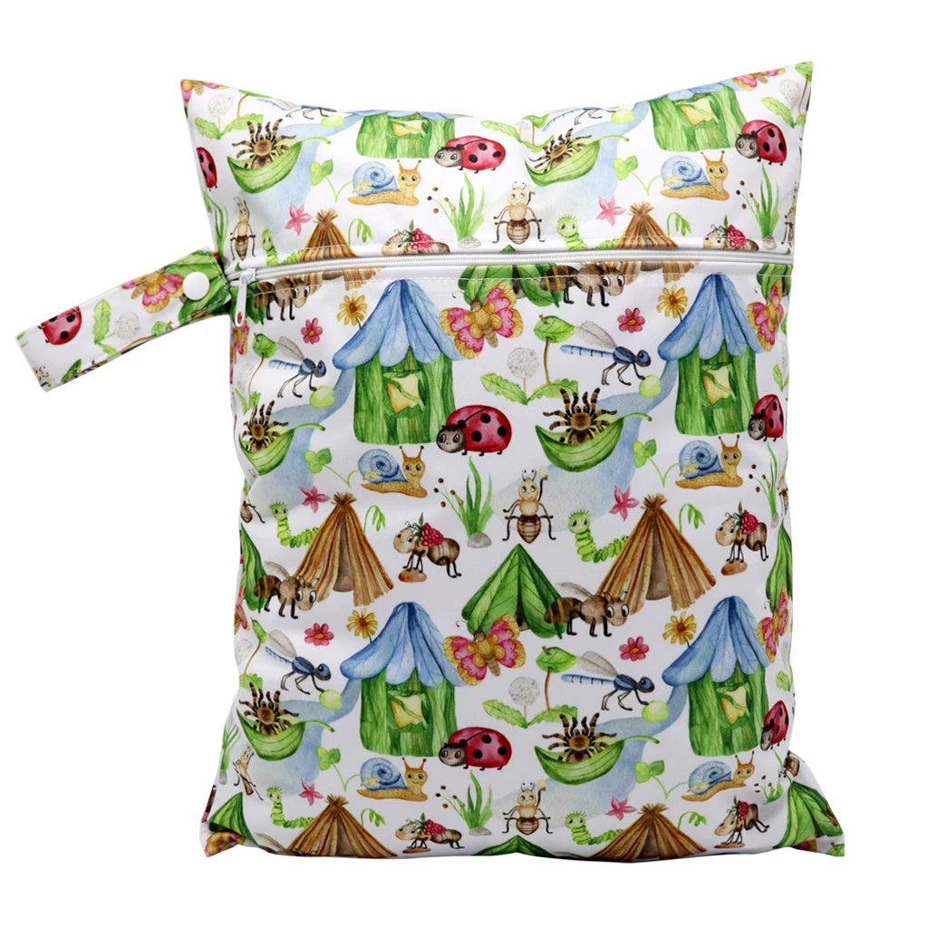 Wasserdichte Wickeltasche Windeltasche Mama Baby Umstandstasche Waschbare Reißverschluss Windel-Organizer Trockenbeutel Reisetragetasche 30x40cm