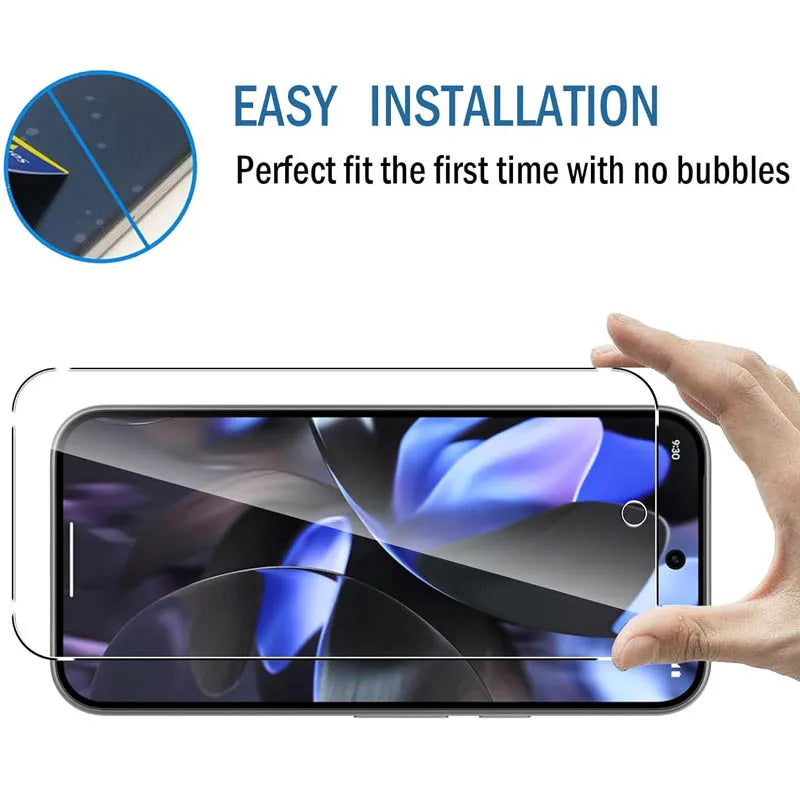 Fingerabdruck-Entsperrung Glas für Pixel 9 Pro 10 8A 9A 10A 7A 8 Pro Displayschutzfolie Pixel 9 Pro XL Panzerglas für Google Pixel 9