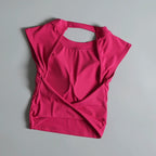Sexy rückenfreie Sportweste Damen mit fixiertem Brustpolster Eng anliegend Schnell trocknend Schmale Passform Yoga Top Atmungsaktives Fitness-Shirt