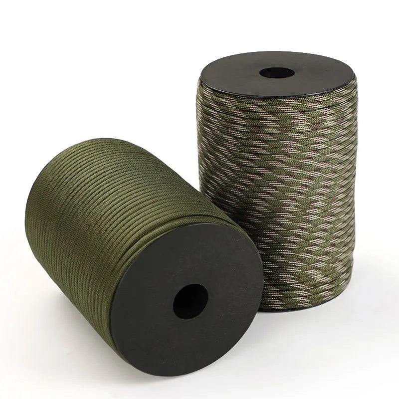 100/50M 550 Military Standard 9-Strang Paracord Seil 4mm Outdoor Fallschirmleine Survival Schirmzeltleine Wäscheleine