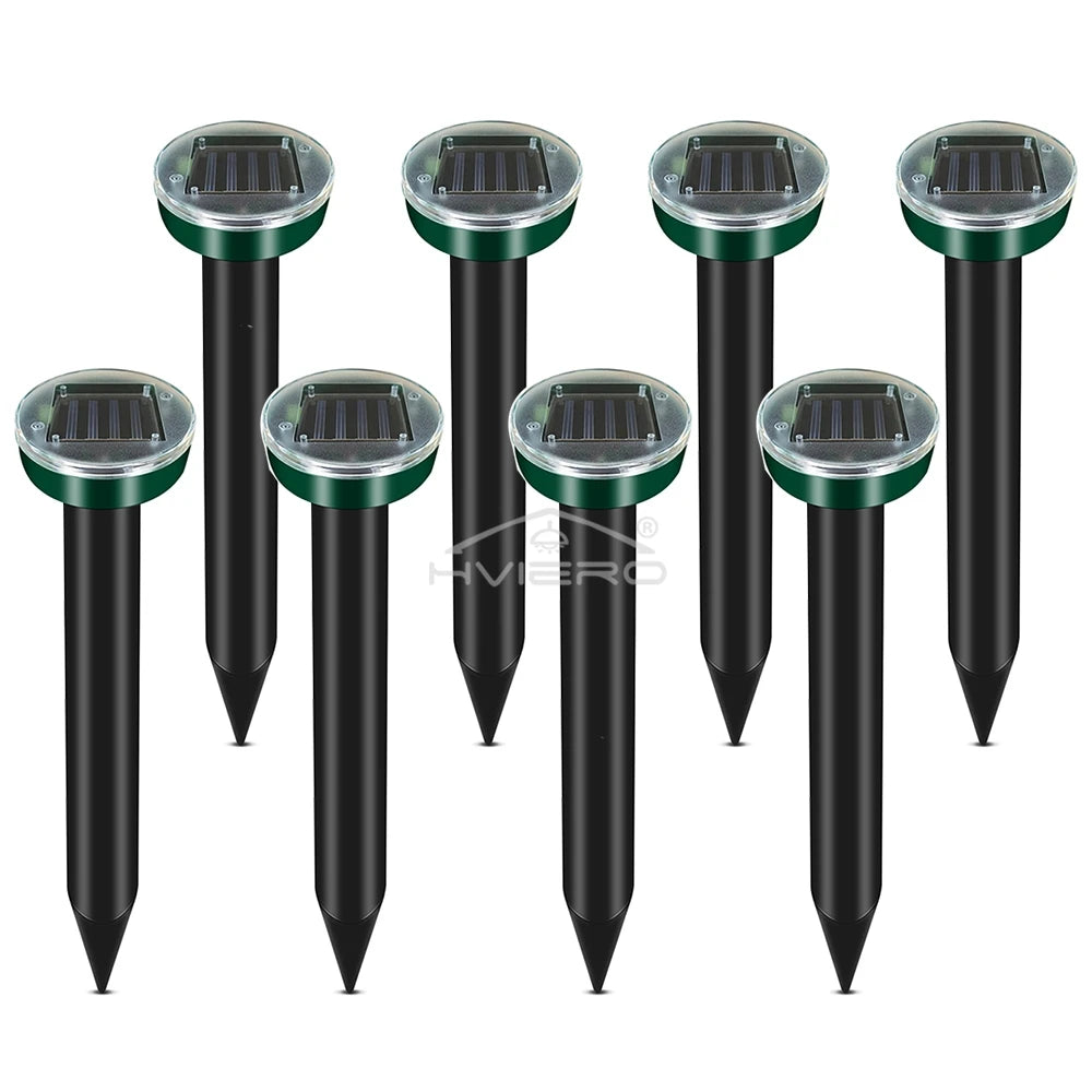4/8X Solar-Vertreiber Solarbetrieben Ultraschall Sonic Maus Maulwurf Schädlings Nagetier Abwehr Vibrationswelle Garten Rasen Bauernhof Feld Außenbereich
