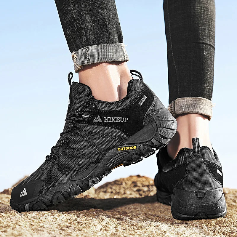 HIKEUP Rutschfeste Herren Wanderschuhe Atmungsaktive Outdoor Abriebfeste Spritzwassergeschützte Kletterschuhe Herren Sneaker Tourismus Bergschuhe