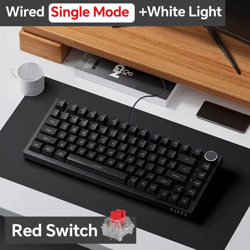 AJAZZ AK820/Pro Wireless Mechanical Keyboard Bluetooth 5.1 2.4G USB-C Wired Hot Swappable RGB Gaming Keyboard Gasket Mount with Hauptbild