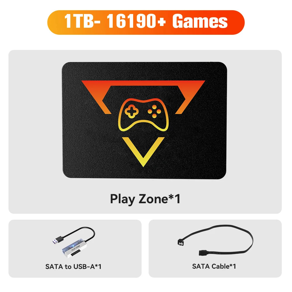 1TB tragbare Gaming-SSD 3 Systeme in 1 Spielekonsole 80+ Emulatoren für PS5/PS4/XBOX/XBOX One/PS3/SWITCH mit 16191 3D- & Retro-Spielen