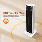 Aigostar Energiespar-Heizlüfter mit Thermostat, 2000W PTC Keramik-Heizlüfter mit Fernbedienung, 70° Oszillation, 4 Modi