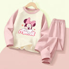 DISNEY Herbst und Winter Mädchen Bequemes Weiches Schlafanzug-Set Kinder Freizeit-Hauskleidung-Set Minnie-Druck Kinder Pyjamas 0-10 Jahre