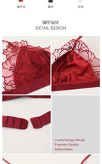 BANERDANNI Pure Desire Victoria Französische Spitzenbestickte Dessous Frauen dünne Cups Triangel-BH Set Bequem ohne Bügel