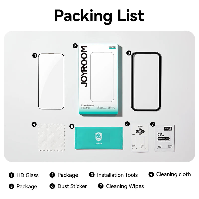 Joyroom 1/2/3 Stück für iPhone 17 Pro Max HD Glas Displayschutzfolie für iPhone 17/17Pro/17Air Vollbild-Schutzfolie aus gehärtetem Glas