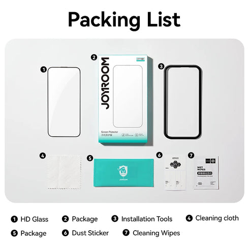 Joyroom 1/2/3pcs For iPhone 17 Pro Max HD Glass Screen Protector For iPhone 17/17Pro/17Air Full Screen Tempered Glass Protection