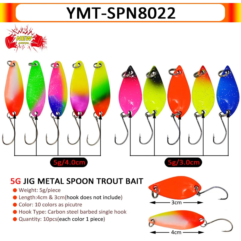 7/9/10 Stück Forellenköder 2,5g/2,6g/3g/3,2g/3,5g/5g Metalllöffel Angelköder Wobbler Casting Jigging Angelzubehör Pesca Döbel