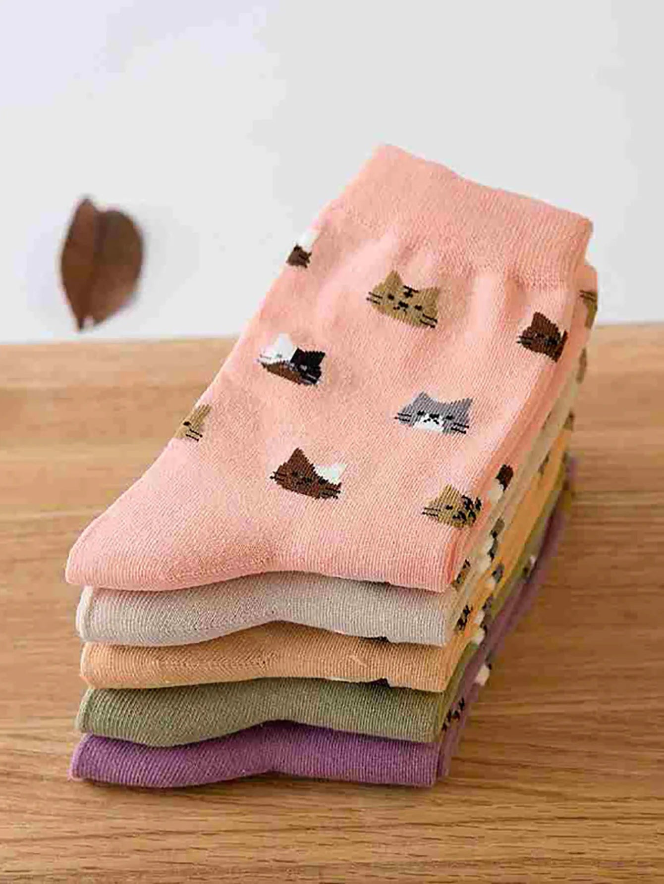 5 Paar Socken mit Katzenmuster, süße & bequeme Allround-Mid-Tube-Socken, Damenstrümpfe & Strumpfwaren