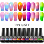 10/12PCS/SET Katze Magnetisches Gel Nagellack Set 9D Reflektierendes Glitzer Gel Halbpermanentes UV Gel Soak Off Funkelndes Nagelkunst Kits