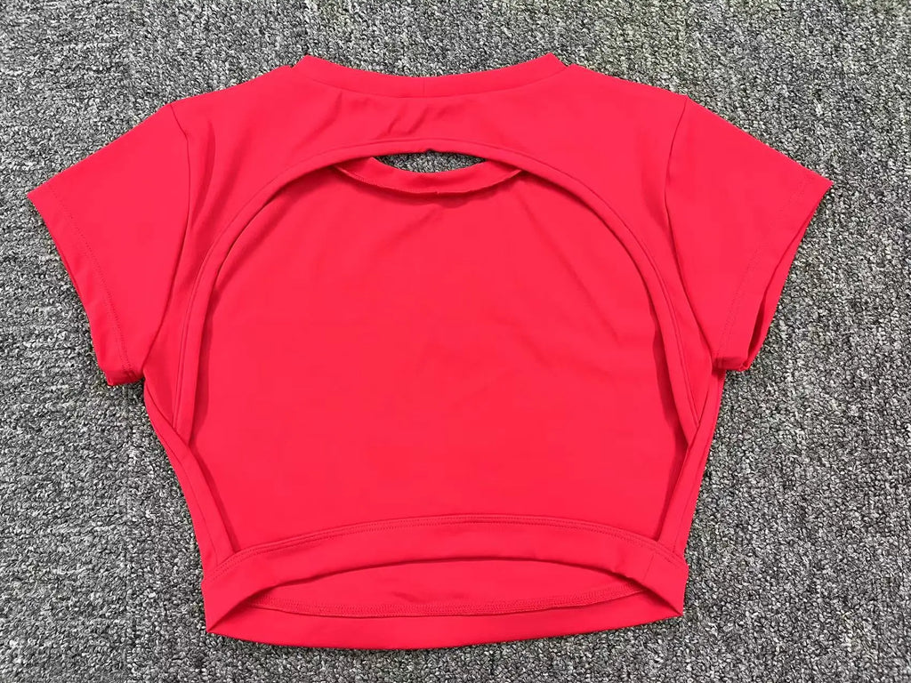 Hearuisavy Sommer Personalisierbare Sportshirts Workout Sportbekleidung Rückenloses Yoga-Kleidungsstück Brustpolster Sport Crop Tops Gym Top Damen