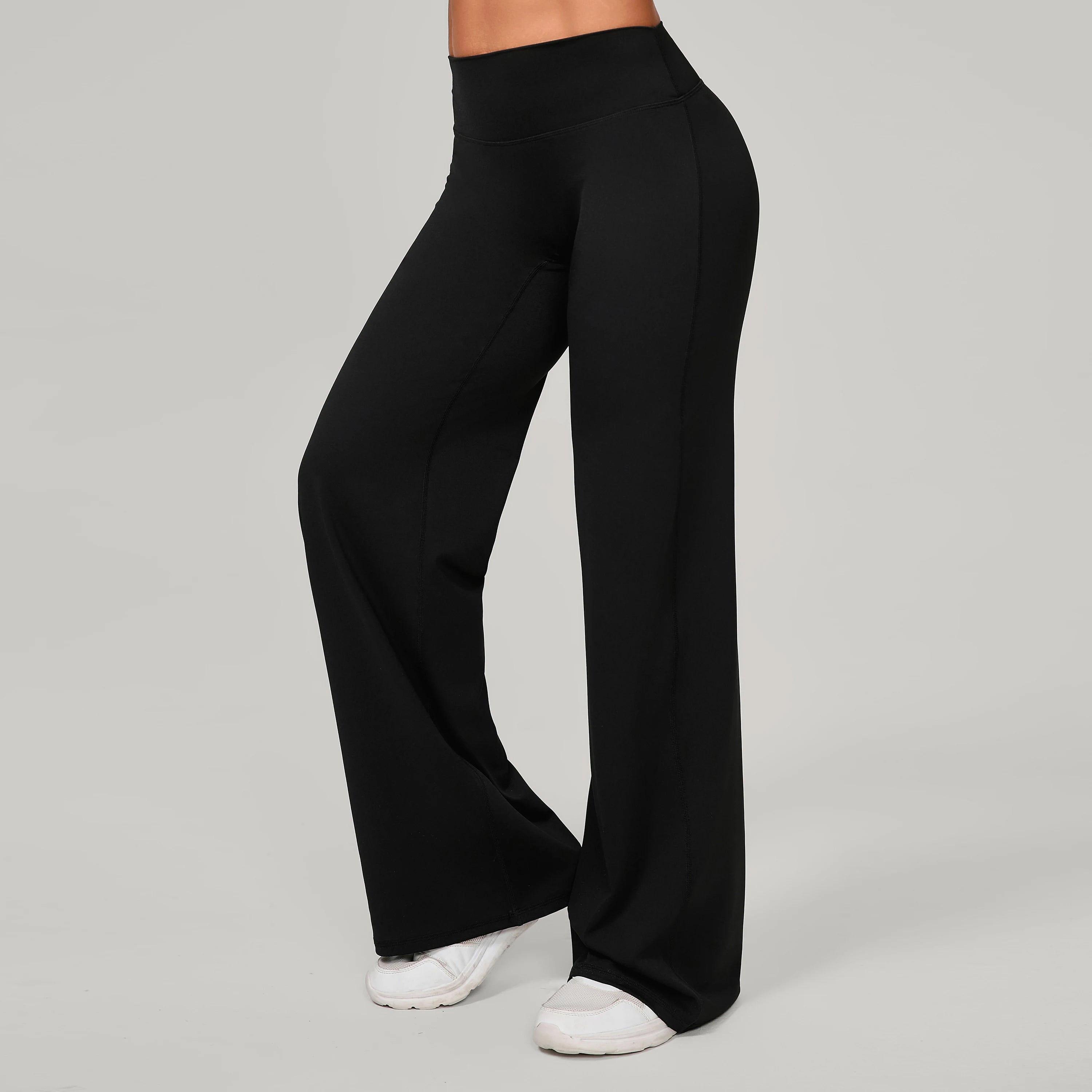 Damen gerade Yoga-Leggings weicher, dehnbarer Stoff Damen-Yogahosen GYM Schweißableitende Eigenschaften Lauf-Sport-Hosen