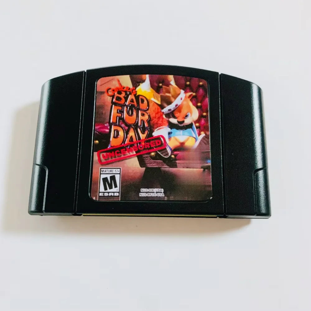Conker's Bad Fur Day N64 Spielkassette US Version 64-Bit englische Sprache Unzensiert Sammlerstück Geschenk für Gaming-Enthusiasten