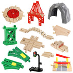 Hölzerne Eisenbahn-Schienen-Montagespielzeuge Für Alle Thomas Züge Auto-Brückenpfeiler Ampel Buche Hölzerne Eisenbahn Kinder Kreatives Spielzeug