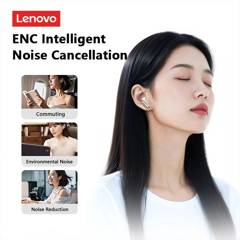 Choice Lenovo LE208 Kabellose Lederkopfhörer Bluetooth 6.0 ENC Kopfhörer Rauschunterdrückung Headset Geringe Latenz Gaming-Headset
