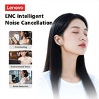Choice Lenovo LE208 Kabellose Lederkopfhörer Bluetooth 6.0 ENC Kopfhörer Rauschunterdrückung Headset Geringe Latenz Gaming-Headset