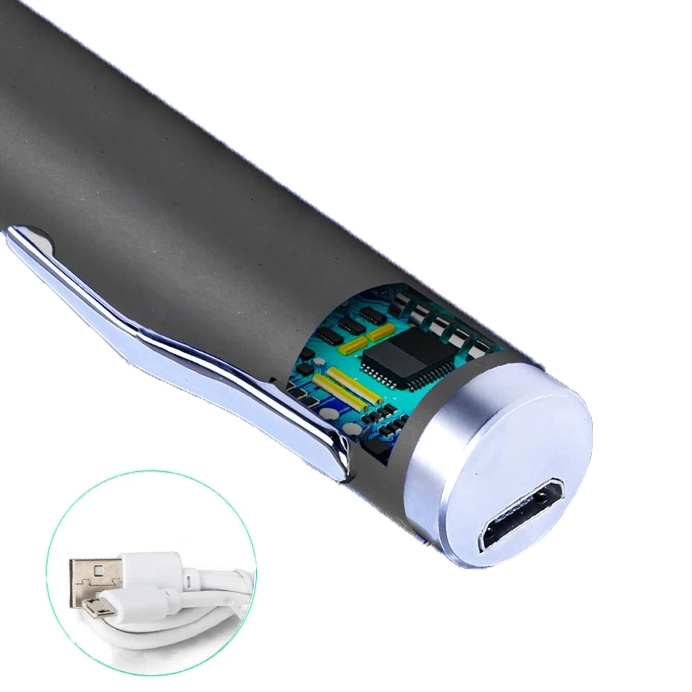 Tragbarer USB-Grünlaserpointer 2-in-1 Abnehmbare Lampenfassung Mini-Laserstift Sichtbarer Fokus Rote Kombination für die Jagd