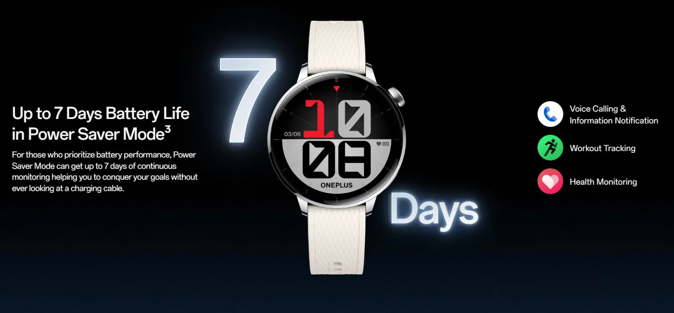 Globale Version OnePlus Watch 3 43mm Smartwatch 1.32 Zoll AMOLED Display Bis zu 60 Stunden Akkulaufzeit Wear OS by Google GPS NFC