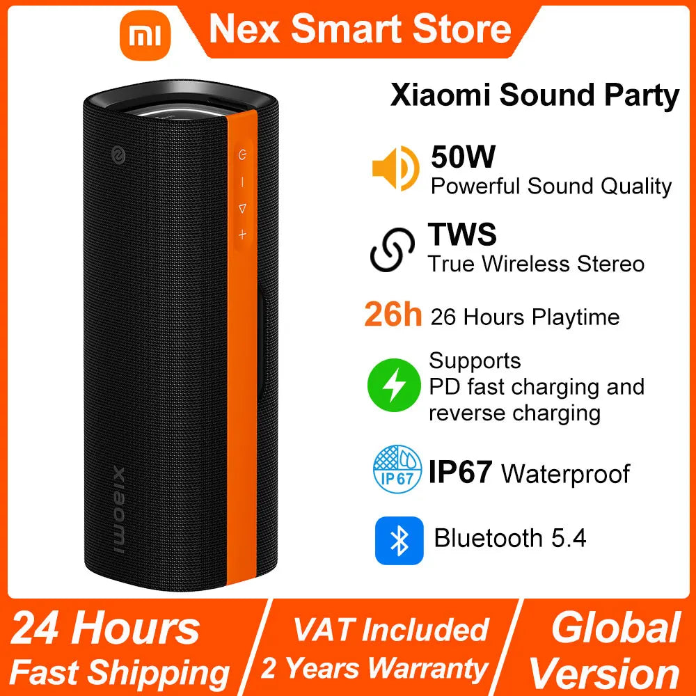 Xiaomi Sound Party, 50W tragbarer Bluetooth-Lautsprecher, Harman AudioEFX TWS-Modus 26h Wiedergabezeit, Smart Connectivity Wireless Speaker