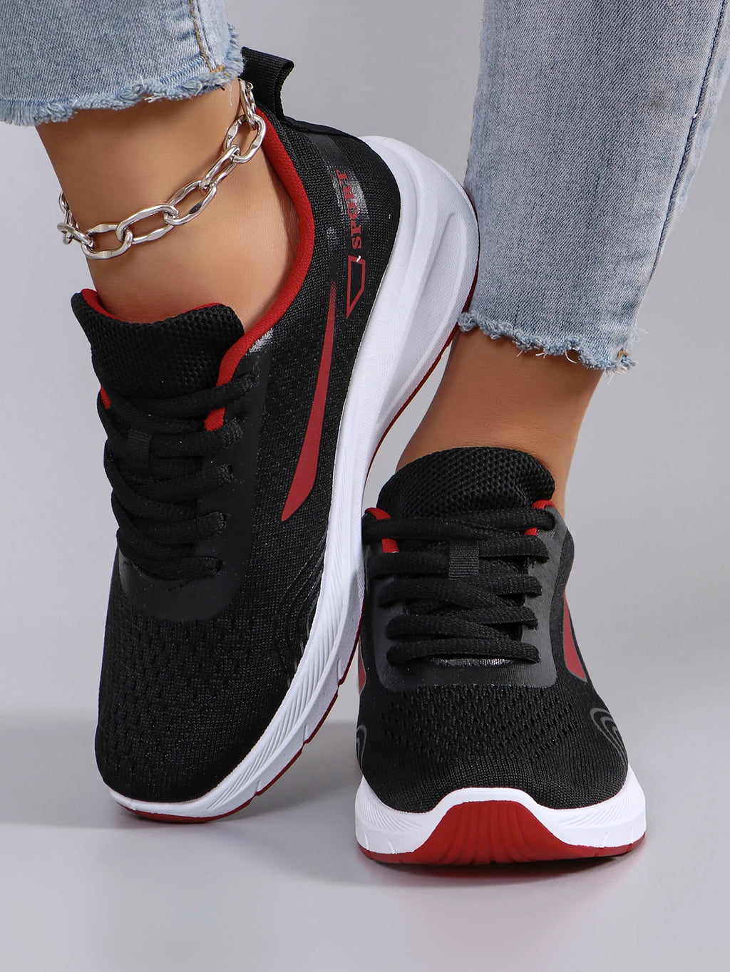 Frühlings-Freizeitsportschuhe für Damen, modisch, atmungsaktiv, leicht, rutschfest, verschleißfest, flache Schuhe